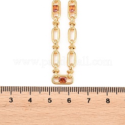 Colliers à maillons ovales en laiton pavé de zirconiums cubiques de 5 mm&nbsp;NJEW-D324-01G-04