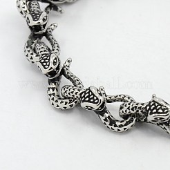 Gioielli retrò alla moda braccialetti serpente in acciaio inossidabile 304 per uomo&nbsp;BJEW-L045-26