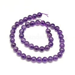 Natürlichen Amethyst runde Perlen Stränge&nbsp;G-P047B-1AB