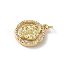 Micro pavé di zirconi in ottone con pendenti a conchiglia&nbsp;KK-Z115-04G