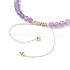 Braccialetti di perline intrecciate con ametista naturale per donna&nbsp;BJEW-JB12211-02