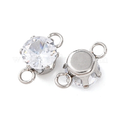 Dijes de conector de circonita cúbica micropavé de acero inoxidable 304&nbsp;STAS-H240-50P-01