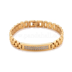 Bracciale a maglie rettangolari con zirconi chiari&nbsp;BJEW-G649-02G