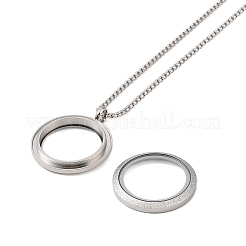 Collane con ciondolo ad anello in acciaio inossidabile 304 con placcatura sotto vuoto anti-ossidazione&nbsp;NJEW-N055-22B-P