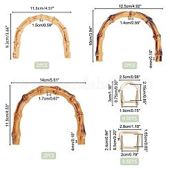 6 Stück 3 Stile U-förmige Taschengriffe aus Kunststoff-Bambusimitat&nbsp;FIND-PH0010-44