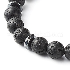 Juego de pulseras elásticas con cuentas cruzadas de energía para hombres y mujeres&nbsp;BJEW-JB06891
