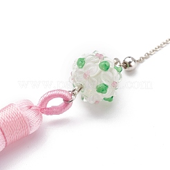 Regalo segnalibro in metallo con decorazioni grandi pendenti in nappa di poliestere&nbsp;AJEW-JK00167-05