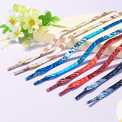 4 par de cordones de poliéster con estampado de flores de 4 colores&nbsp;FIND-TA0010-30