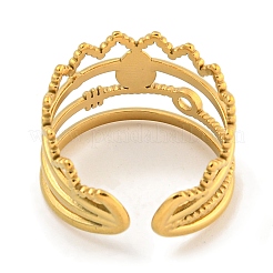 Bague de manchette ouverte en acier inoxydable 304 avec placage ionique (IP)&nbsp;RJEW-A043-02G