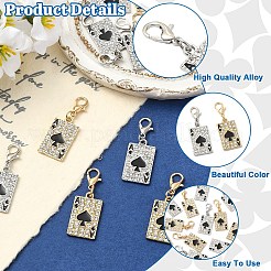 12pcs décorations de pendentif en strass en alliage&nbsp;HJEW-YW00546