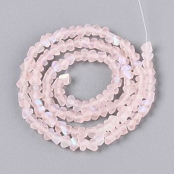 Fili di perline di vetro trasparente smerigliato&nbsp;GLAA-N054-4mm-02