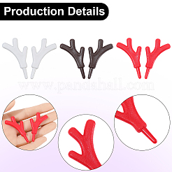 30 paire de branches de bonhomme de neige en plastique de 3 couleurs&nbsp;AJEW-GF0012-64B