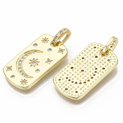 Pendentifs avec zircon cubiques à micro-pavés en laiton&nbsp;ZIRC-T014-020-NF