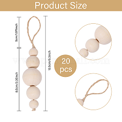 Décoration pendentif en perles rondes en bois&nbsp;HJEW-CA00009