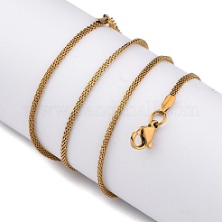 Collares de cadena de malla de acero inoxidable 304 para mujeres y hombres.&nbsp;NJEW-P321-01G