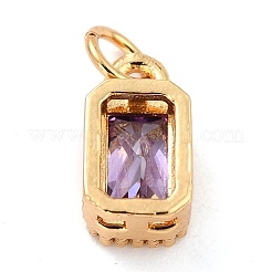 Véritables breloques en zircone cubique incrustée de laiton plaqué 18k or véritable&nbsp;LS-ZIRC-L100-075G-01