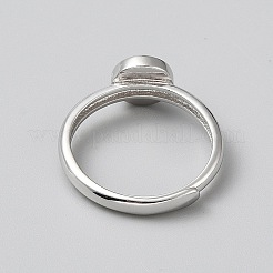 925 componente de anillo ajustable de plata esterlina&nbsp;DIY-WH0888-141P-01