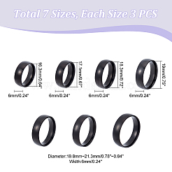 Ensemble de 21 bagues unies en acier inoxydable 304 de 7 pièce&nbsp;RJEW-UN0002-86B