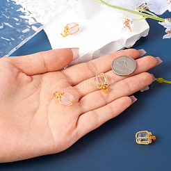 4 breloque pour coffret cadeau en quartz rose naturel et cristal de quartz&nbsp;G-TA0001-98