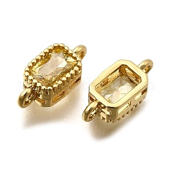 Connettori in vero ottone placcato oro 18k con micro pavé di zirconi&nbsp;ZIRC-L100-009G-05