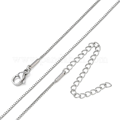 10 unidad de collar de cadena tipo caja de acero inoxidable 304 de 1 mm&nbsp;NJEW-G203-07P