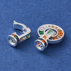 Fermoirs déployants en zircone cubique pavé de laiton plaqué en rack&nbsp;KK-M285-07S