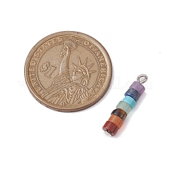 7 Chakra-Anhänger mit Perlenscheiben und gemischten Edelsteinen&nbsp;PALLOY-JF02743-01