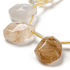 Natürlicher gelber hämatoider Quarz/goldene Heilerquarz-Perlenstränge&nbsp;G-Z040-A05-01