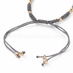 Fabricación de pulsera de cordón trenzado de poliéster ajustable&nbsp;AJEW-JB00892-05