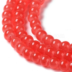 Perles rondes en verre imitation jade&nbsp;X-DGLA-Q021-4mm-32