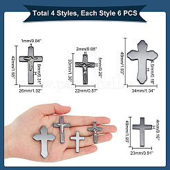 24 Stück 4 Stile nicht magnetische Hämatit-Anhänger-Sets&nbsp;G-PH0002-20