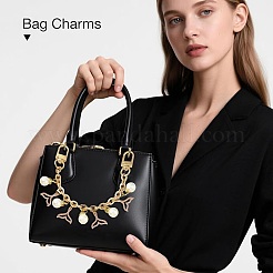 4 stücke 4 arten legierung strass mit acryl perle perle charme kabel kette tasche dekorative ketten&nbsp;HJEW-FS00060-03