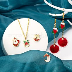 18 pieza de 9 estilos de dijes de esmalte de acero inoxidable quirúrgico 316 chapados en oro real de 14 k&nbsp;STAS-LS0001-41