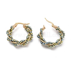 Pendientes de aro de acero inoxidable 304&nbsp;EJEW-M196-C01-G