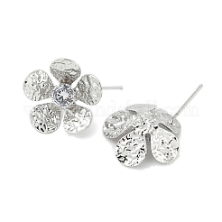 Boucles d'oreilles à tige en laiton avec micro pavé de zircones cubiques&nbsp;KK-M326-08P