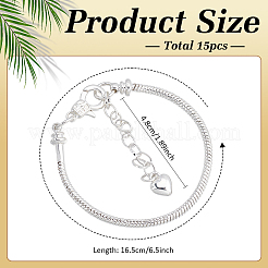 Bracelet en laiton et fer à maillons serpent pour femme (15 pièce)&nbsp;BJEW-ME0001-24