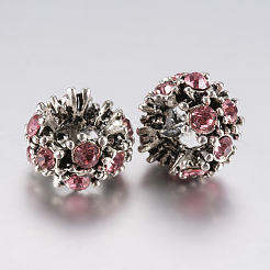 Perles européennes en alliage avec strass de style tibétain&nbsp;PALLOY-F200-04D