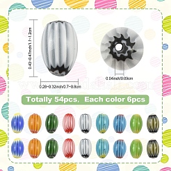 54 Stück 9 Farben handgefertigte Millefiori Bunte Malereiperlen&nbsp;LAMP-YW0004-20