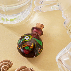 Colgantes de botella de perfume hechos a mano de lampwork&nbsp;LAMP-TADJ0001-05B