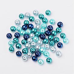 Carribean blau Mix pearlized Glas Perlen&nbsp;HY-X006-8mm-03