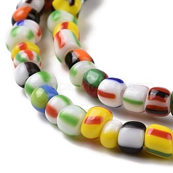 Undurchsichtige handgefertigte Bunte Malerei-Perlenstränge&nbsp;LAMP-H061-04