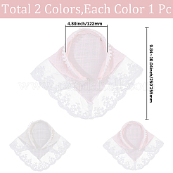 2 Stück 2 Farben pastoralen Stil Polyester Spitze Stoff Haarbänder&nbsp;OHAR-CY0001-14