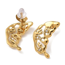 Orecchini a bottone con strass in acciaio inossidabile 304&nbsp;EJEW-M069-05G