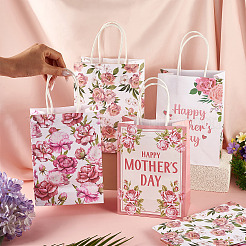 10 pz. 5 stili di sacchetti di carta stampati con fiori per la festa della mamma&nbsp;CARB-TA0001-19