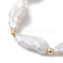 Stretch-Armbänder aus natürlichen Keshi-Perlen für Damen&nbsp;BJEW-JB10244