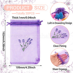 20 sachet en maille polyester avec cordon de serrage pour emballage&nbsp;ABAG-TA0002-20C