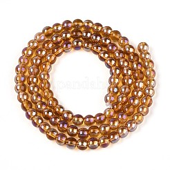 Chapelets de perles en verre transparent électrolytique&nbsp;GLAA-T032-T4mm-AB23