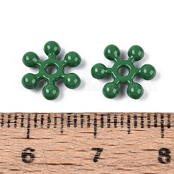 Perline distanziatrici a forma di fiocco di neve in lega verniciate a spruzzo&nbsp;PALLOY-T094-18B