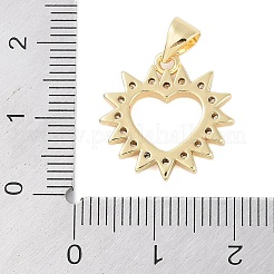 Placage de crémaillère en laiton micro pavé pendentifs en zircone cubique claire&nbsp;LS-KK-Z060-10G