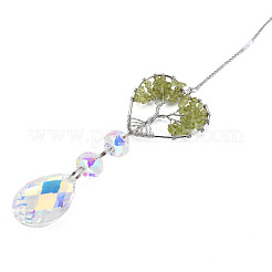 Grands pendentifs en quartz olive naturel&nbsp;G-N333-008B